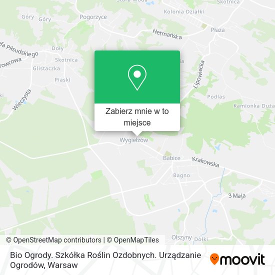 Mapa Bio Ogrody. Szkółka Roślin Ozdobnych. Urządzanie Ogrodów