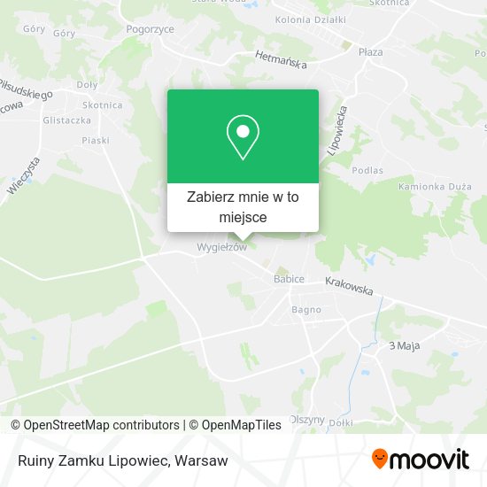 Mapa Ruiny Zamku Lipowiec