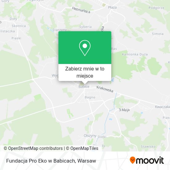 Mapa Fundacja Pro Eko w Babicach