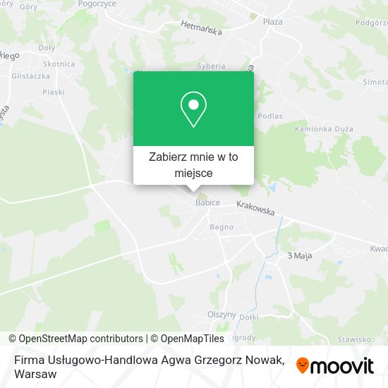 Mapa Firma Usługowo-Handlowa Agwa Grzegorz Nowak