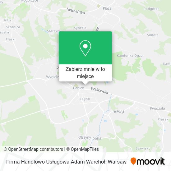 Mapa Firma Handlowo Usługowa Adam Warchoł