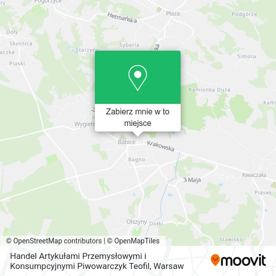 Mapa Handel Artykułami Przemysłowymi i Konsumpcyjnymi Piwowarczyk Teofil