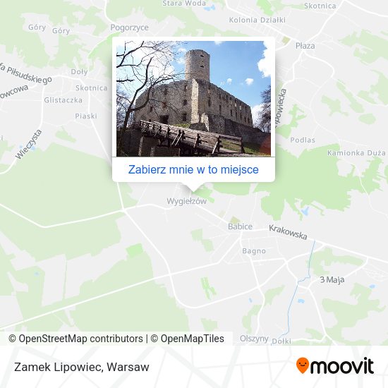 Mapa Zamek Lipowiec