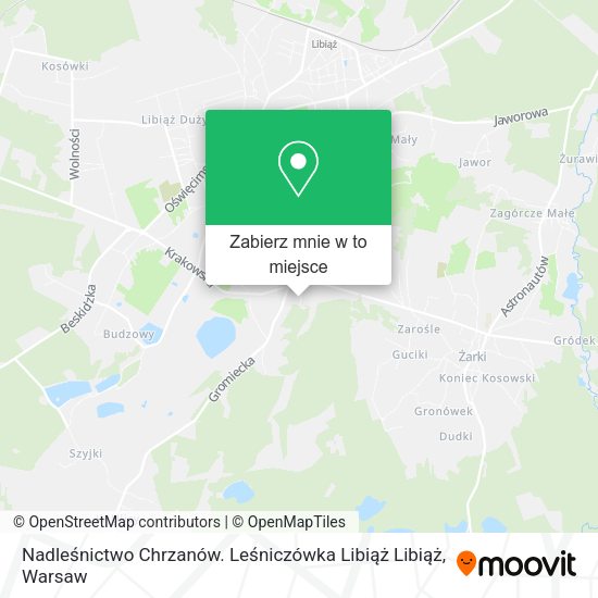 Mapa Nadleśnictwo Chrzanów. Leśniczówka Libiąż Libiąż