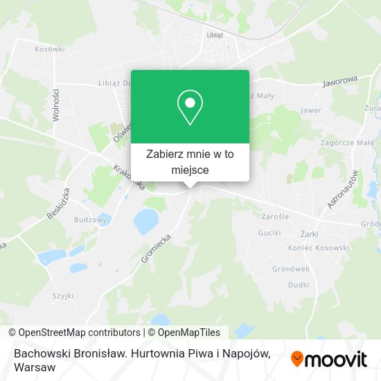 Mapa Bachowski Bronisław. Hurtownia Piwa i Napojów