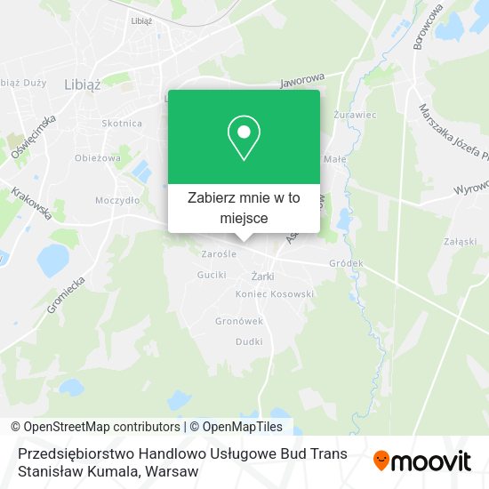 Mapa Przedsiębiorstwo Handlowo Usługowe Bud Trans Stanisław Kumala