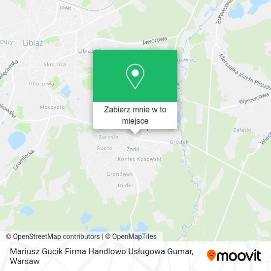 Mapa Mariusz Gucik Firma Handlowo Usługowa Gumar