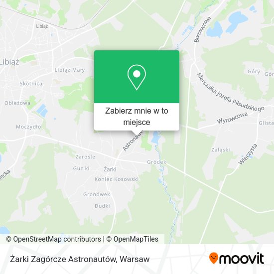 Mapa Żarki Zagórcze Astronautów