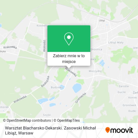 Mapa Warsztat Blacharsko-Dekarski. Zasowski Michał Libiąż