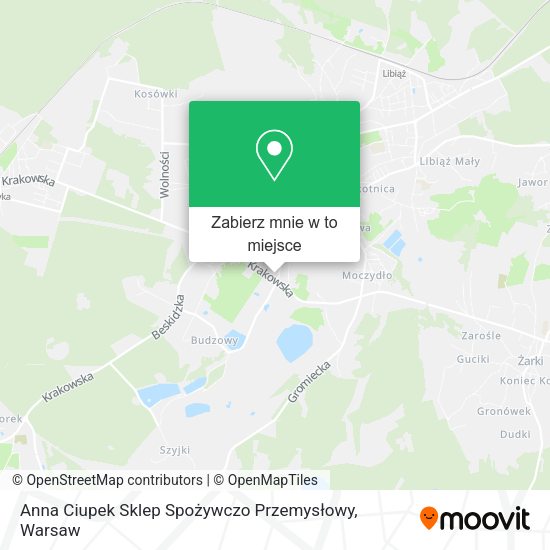 Mapa Anna Ciupek Sklep Spożywczo Przemysłowy