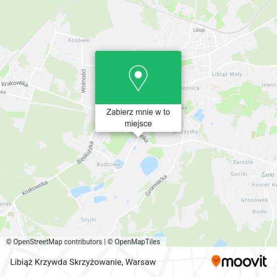 Mapa Libiąż Krzywda Skrzyżowanie