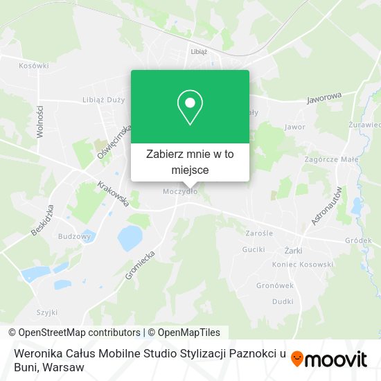 Mapa Weronika Całus Mobilne Studio Stylizacji Paznokci u Buni