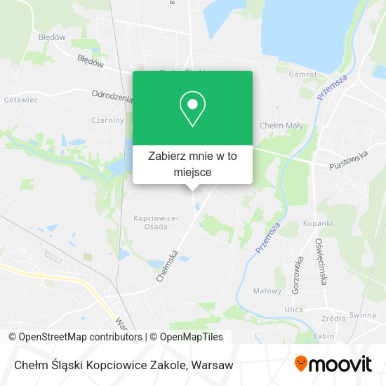 Mapa Chełm Śląski Kopciowice Zakole