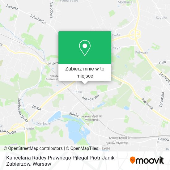 Mapa Kancelaria Radcy Prawnego Pjlegal Piotr Janik - Zabierzów