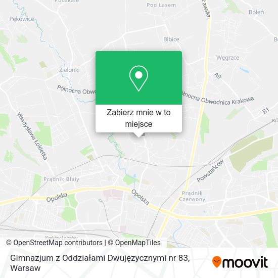 Mapa Gimnazjum z Oddziałami Dwujęzycznymi nr 83