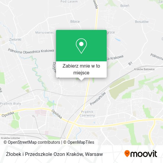 Mapa Żłobek i Przedszkole Ozon Kraków