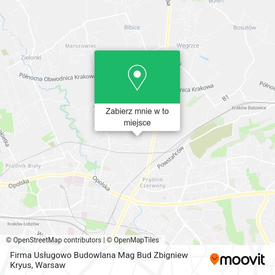 Mapa Firma Usługowo Budowlana Mag Bud Zbigniew Kryus