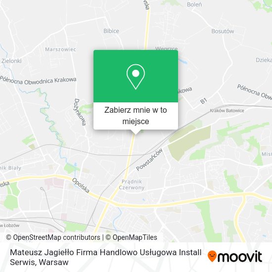 Mapa Mateusz Jagiełło Firma Handlowo Usługowa Install Serwis