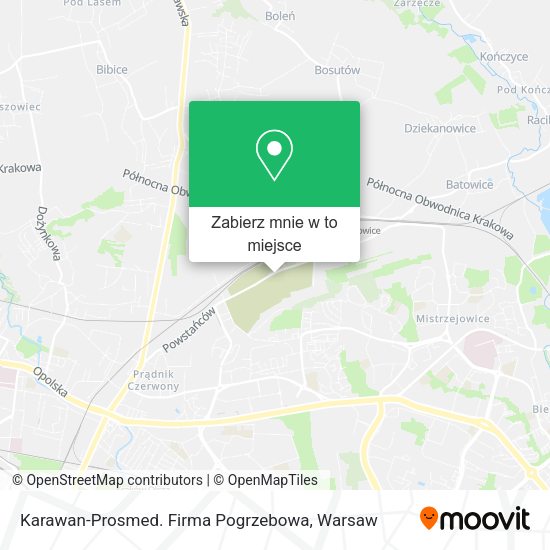 Mapa Karawan-Prosmed. Firma Pogrzebowa