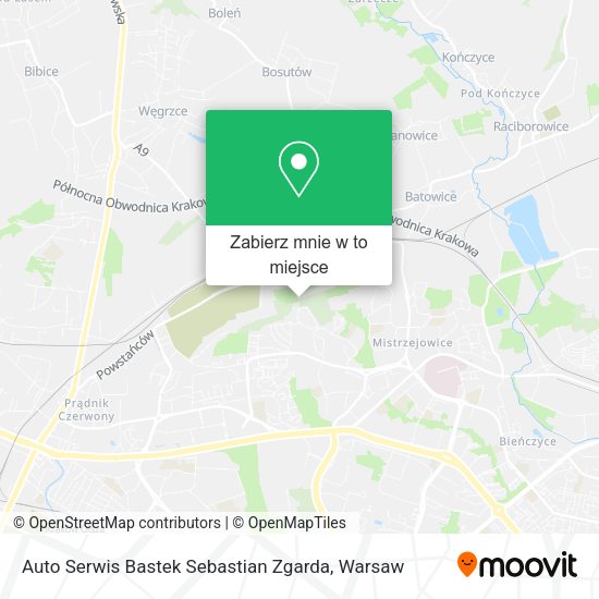 Mapa Auto Serwis Bastek Sebastian Zgarda