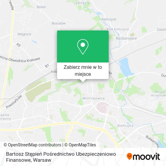 Mapa Bartosz Stępień Pośrednictwo Ubezpieczeniowo Finansowe