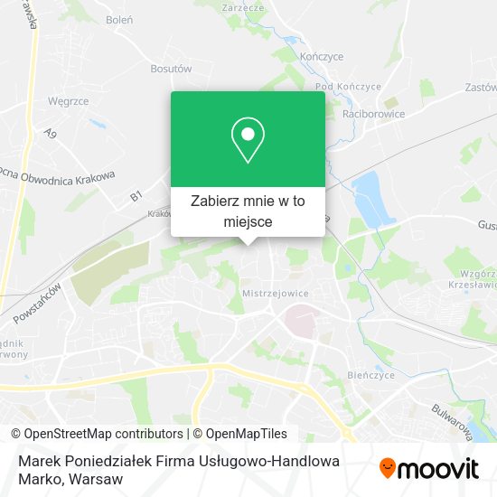 Mapa Marek Poniedziałek Firma Usługowo-Handlowa Marko