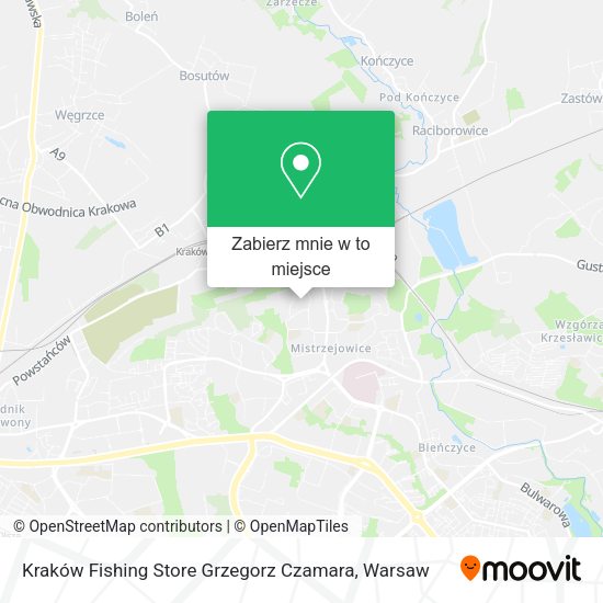 Mapa Kraków Fishing Store Grzegorz Czamara