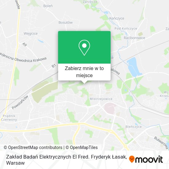 Mapa Zakład Badań Elektrycznych El Fred. Fryderyk Łasak