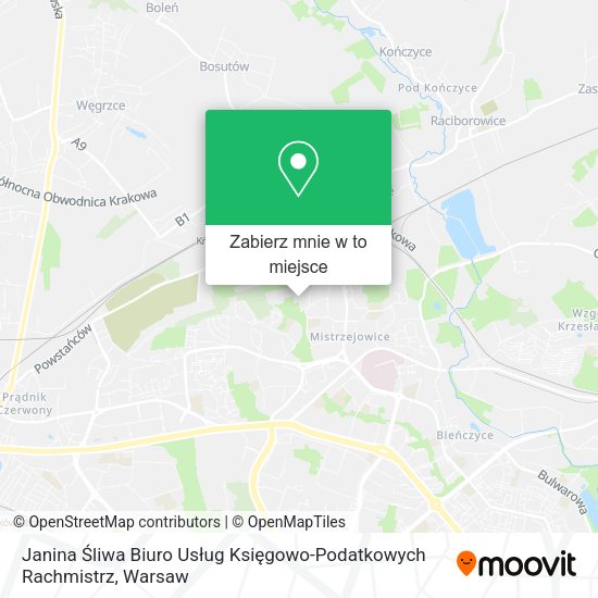 Mapa Janina Śliwa Biuro Usług Księgowo-Podatkowych Rachmistrz