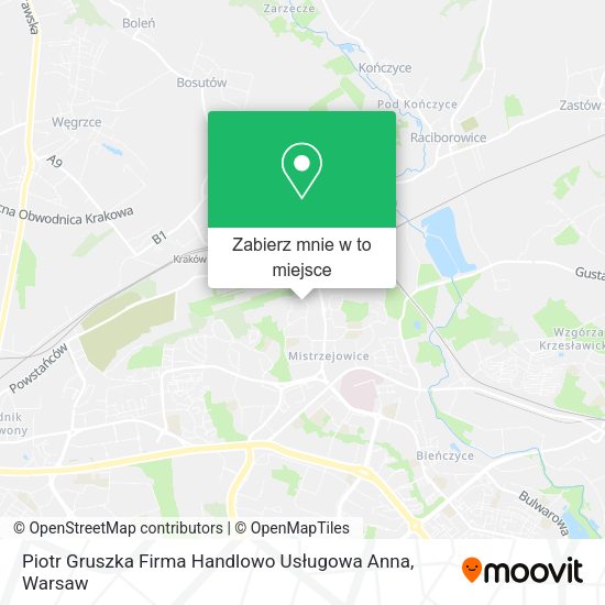 Mapa Piotr Gruszka Firma Handlowo Usługowa Anna