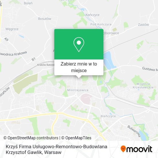 Mapa Krzyś Firma Usługowo-Remontowo-Budowlana Krzysztof Gawlik