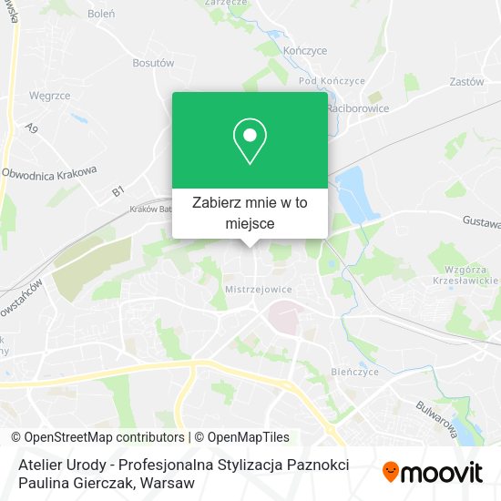 Mapa Atelier Urody - Profesjonalna Stylizacja Paznokci Paulina Gierczak