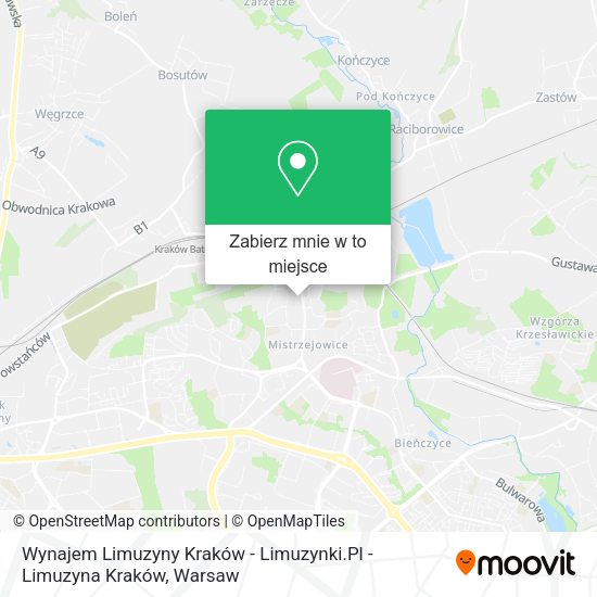 Mapa Wynajem Limuzyny Kraków - Limuzynki.Pl - Limuzyna Kraków