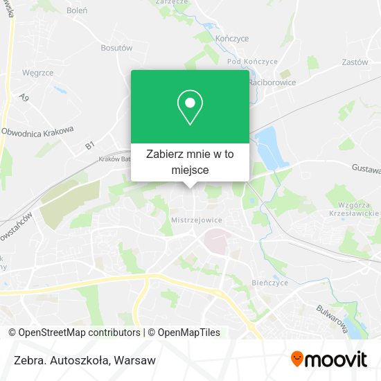 Mapa Zebra. Autoszkoła