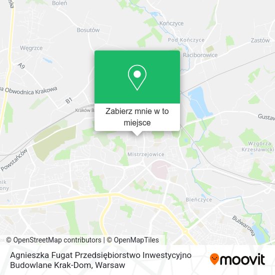 Mapa Agnieszka Fugat Przedsiębiorstwo Inwestycyjno Budowlane Krak-Dom