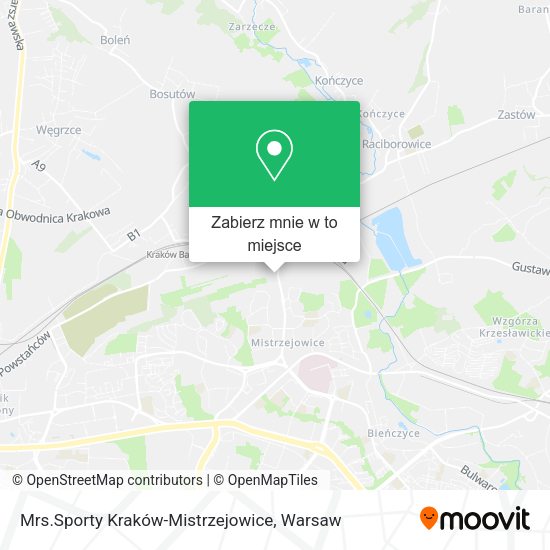 Mapa Mrs.Sporty Kraków-Mistrzejowice