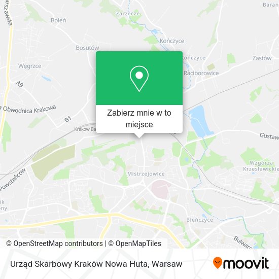 Mapa Urząd Skarbowy Kraków Nowa Huta