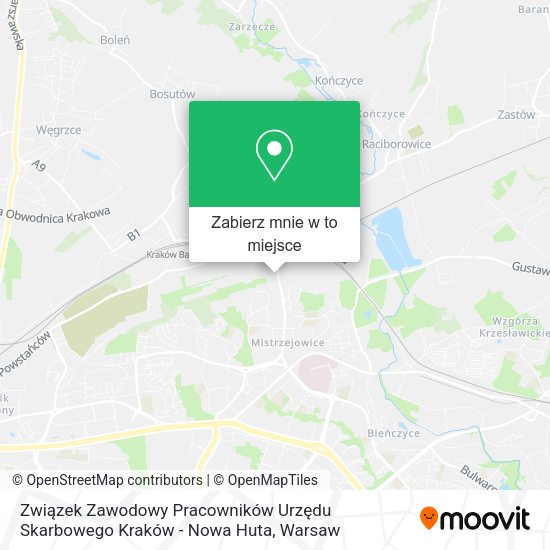 Mapa Związek Zawodowy Pracowników Urzędu Skarbowego Kraków - Nowa Huta