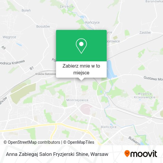 Mapa Anna Zabiegaj Salon Fryzjerski Shine