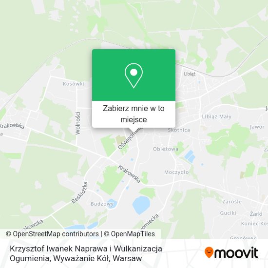 Mapa Krzysztof Iwanek Naprawa i Wulkanizacja Ogumienia, Wyważanie Kół