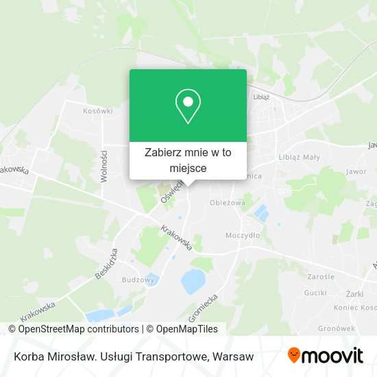 Mapa Korba Mirosław. Usługi Transportowe