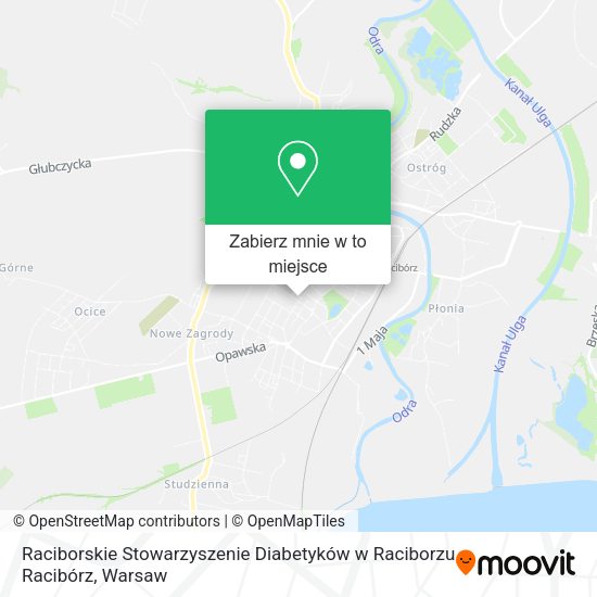 Mapa Raciborskie Stowarzyszenie Diabetyków w Raciborzu Racibórz