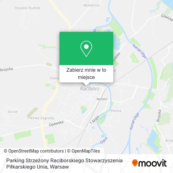 Mapa Parking Strzeżony Raciborskiego Stowarzyszenia Piłkarskiego Unia