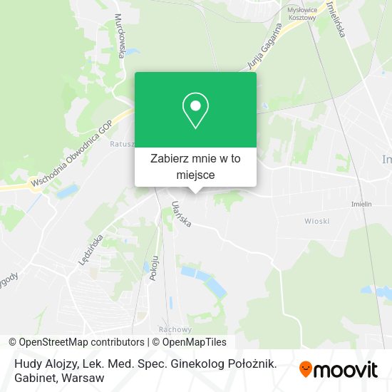 Mapa Hudy Alojzy, Lek. Med. Spec. Ginekolog Położnik. Gabinet