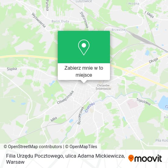 Mapa Filia Urzędu Pocztowego, ulica Adama Mickiewicza