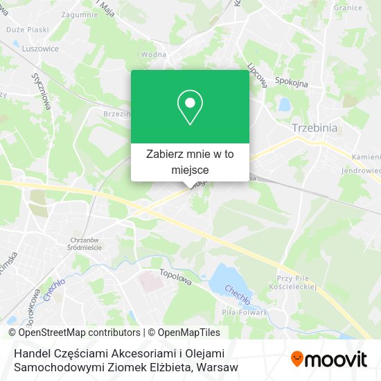 Mapa Handel Częściami Akcesoriami i Olejami Samochodowymi Ziomek Elżbieta