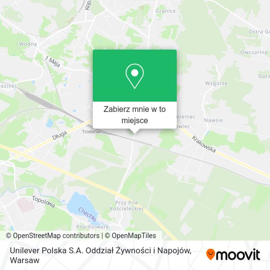 Mapa Unilever Polska S.A. Oddział Żywności i Napojów