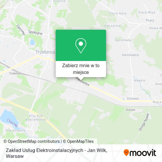 Mapa Zakład Usług Elektroinstalacyjnych - Jan Wilk