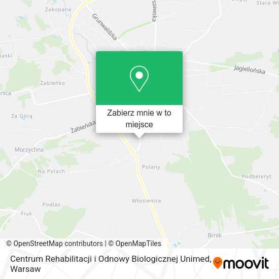 Mapa Centrum Rehabilitacji i Odnowy Biologicznej Unimed