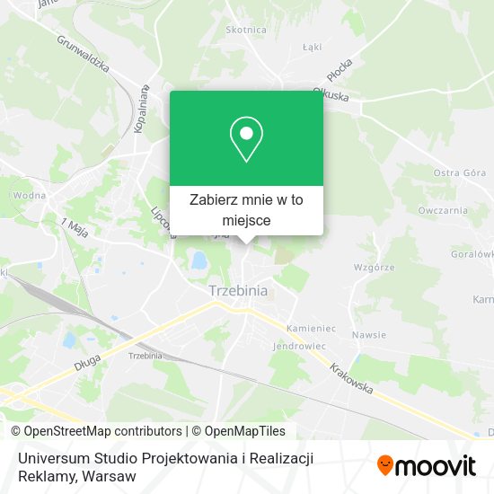 Mapa Universum Studio Projektowania i Realizacji Reklamy